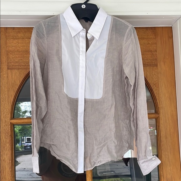 Worth Tops - Worth fancy/casual linen shirt in Sand size S